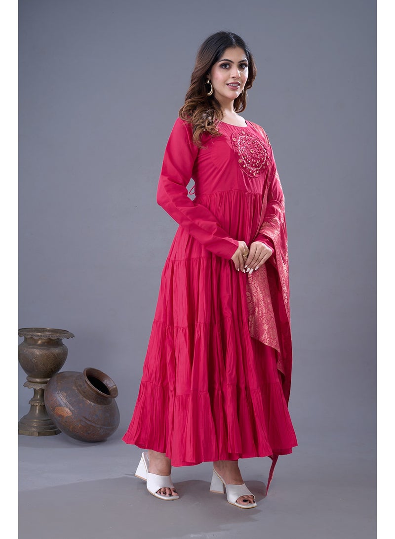 Super Asian Primum Designer Party Wear Look Full Heavy Embroidery Sequence Work Gown with Fully stitched and Dupatta Ready to Wear Collection - Image 4