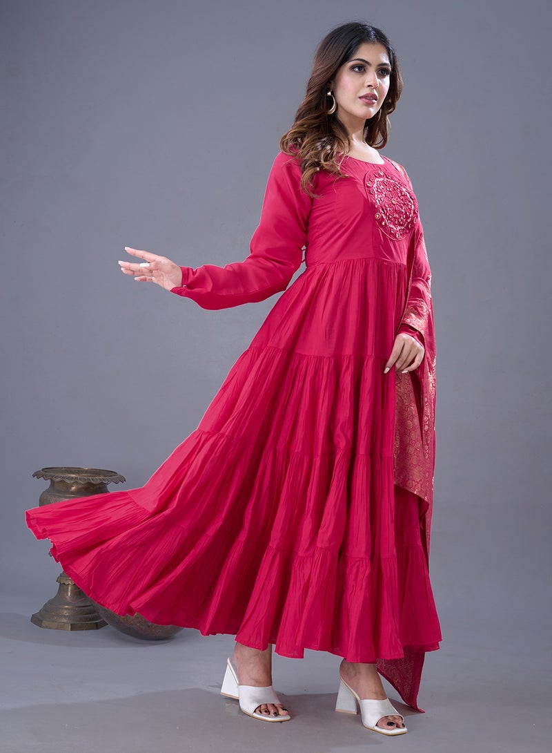 Super Asian Primum Designer Party Wear Look Full Heavy Embroidery Sequence Work Gown with Fully stitched and Dupatta Ready to Wear Collection - Image 5