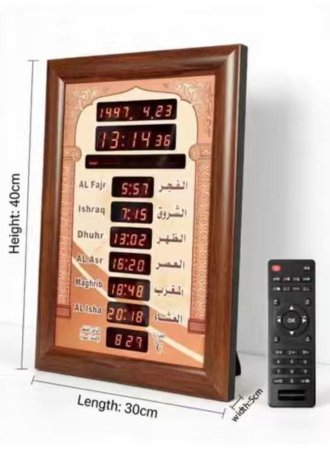 AZ4030-6 AZAN Muslim Clock Islamic Wall Clock, Mosque Prayer Times Wall Clock, Masjid Clock with Complete Azaan 30x5x40cm - Image 2