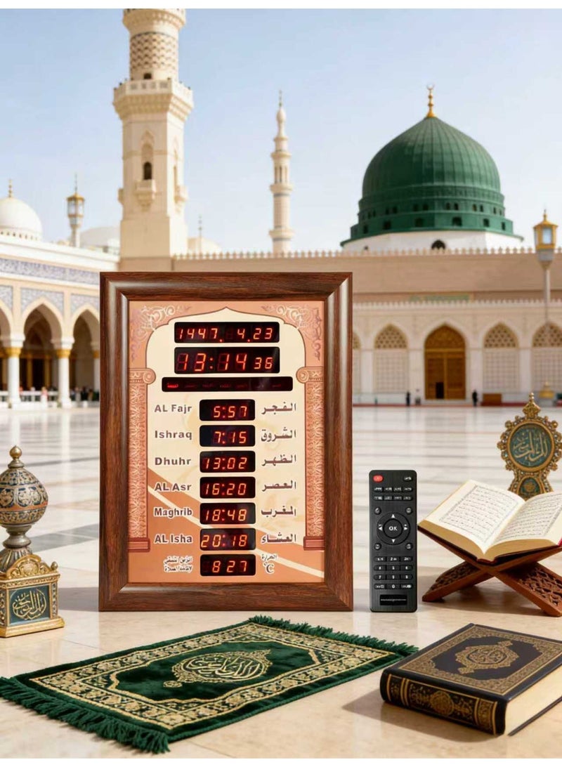 AZ4030-6 AZAN Muslim Clock Islamic Wall Clock, Mosque Prayer Times Wall Clock, Masjid Clock with Complete Azaan 30x5x40cm - Image 4