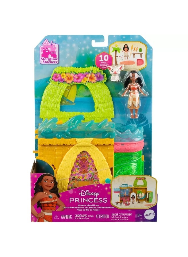 Disney Storytime Stackers Disney Princess Moana's Island Home Dollhouse Playset  - Image 4