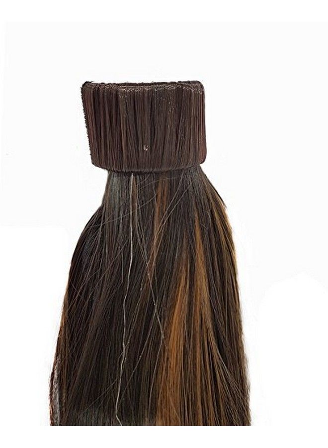 Foreign Holics Ponytail Extension Straight Nature Looking Heatresisting 26" Hair Piece Band (Brown With Golden Highlighter) - Image 3