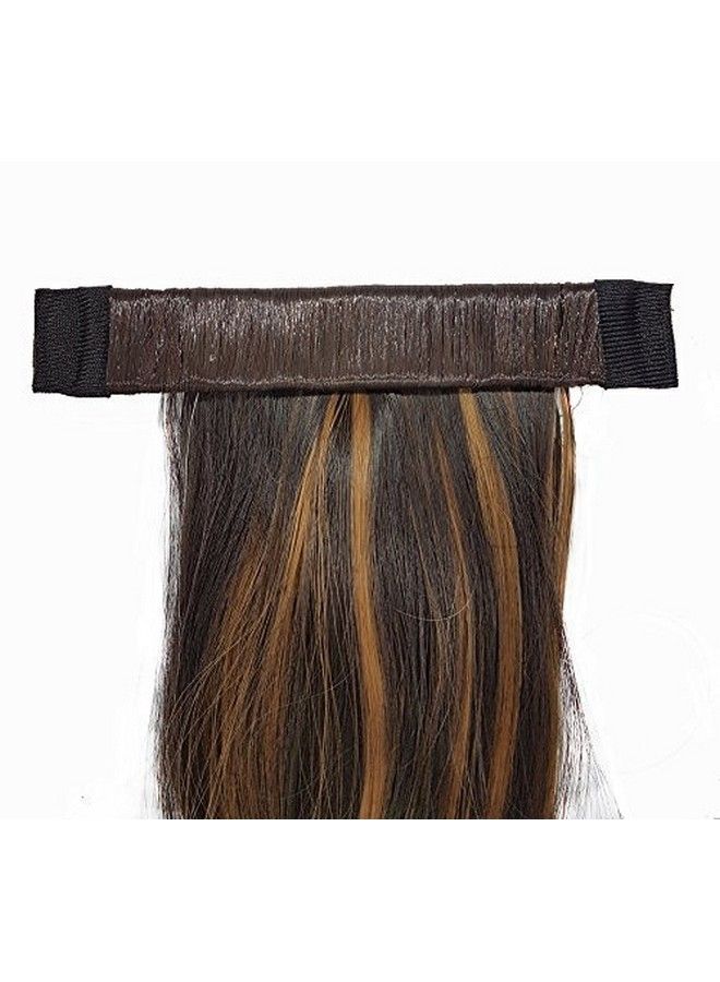 Foreign Holics Ponytail Extension Straight Nature Looking Heatresisting 26" Hair Piece Band (Brown With Golden Highlighter) - Image 5