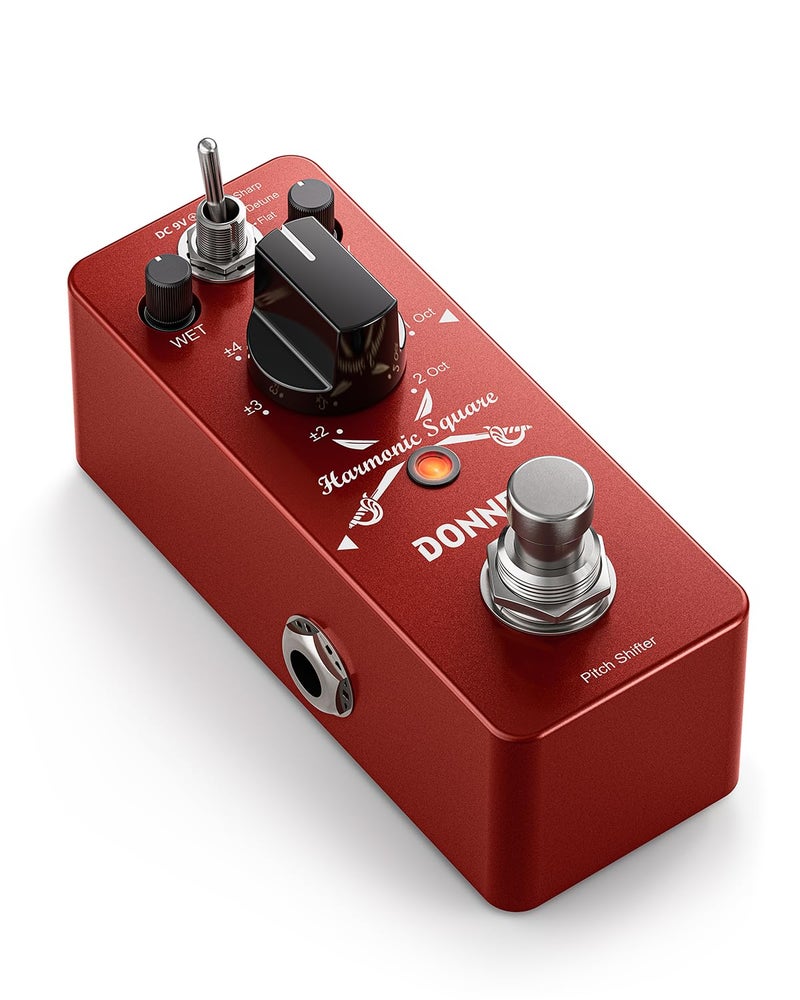 Donner Octave Guitar Pedal, Harmonic Square Digital Octave Mini Pedal Pitch Shifter 7 Shift Types 3 Tone Modes Sharp Detune Flat True Bypass - Image 1