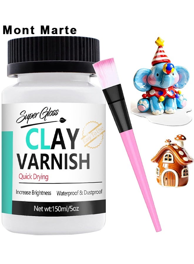 Mont Marte Air Dry Clay Glaze, Upgraded Polymer Clay Glaze, Ultra Gloss And Matte Finish Varnish Pottery Glaze, High Gloss Varnish, Clay Sealant To Prevent Scratches, Wear, Cracking, Professional Clay