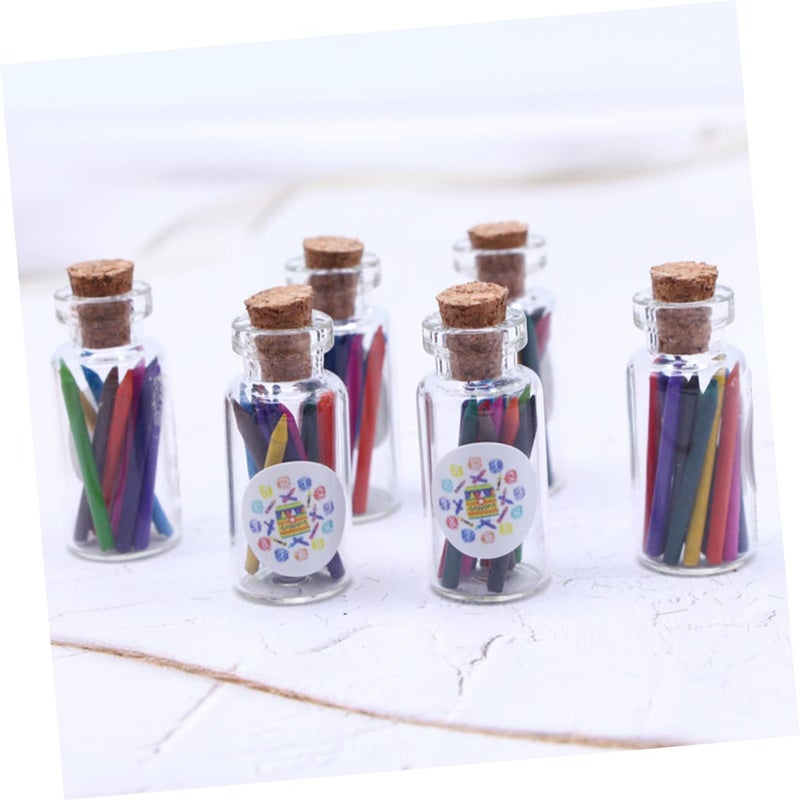 Miniature Dollhouse Decor 3 Set Mini Bottled Crayons For DIY Painting And Micro Landscape Layout - Image 4