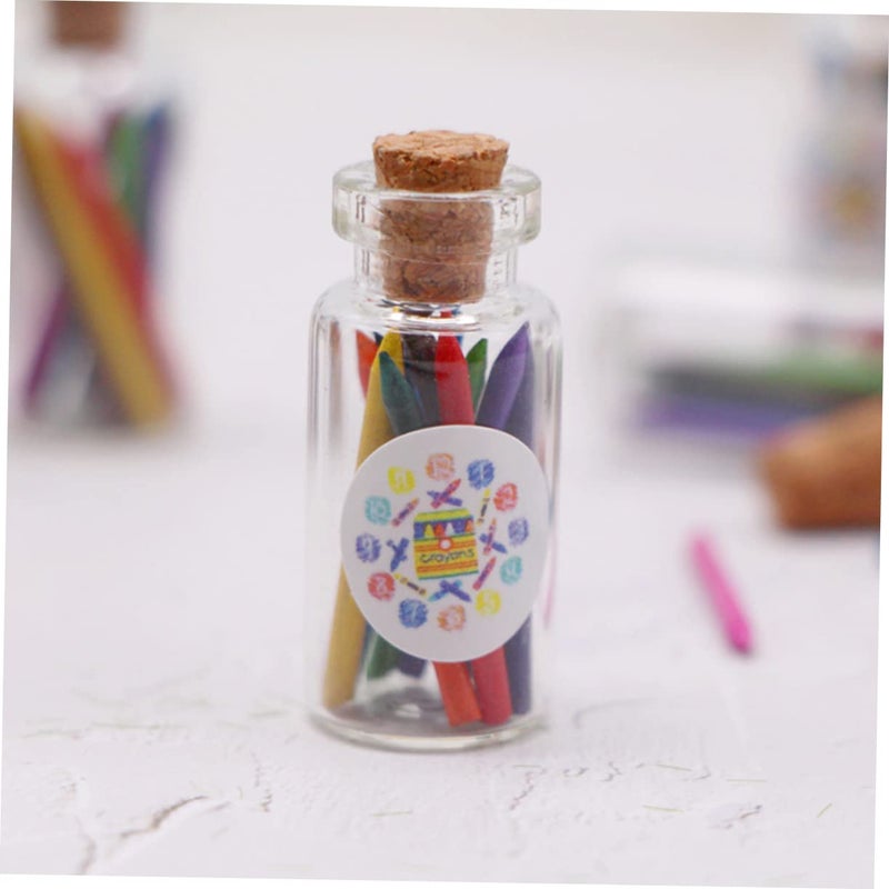 Miniature Dollhouse Decor 3 Set Mini Bottled Crayons For DIY Painting And Micro Landscape Layout - Image 3