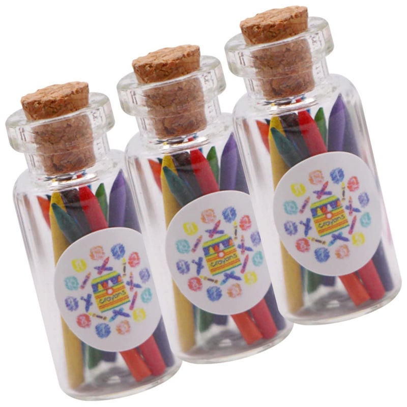 Miniature Dollhouse Decor 3 Set Mini Bottled Crayons For DIY Painting And Micro Landscape Layout - Image 2