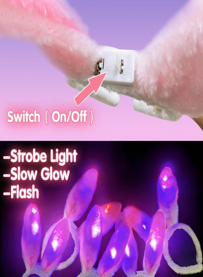 كاملينبو كاميلينبو، 6 قطع من آذان الأرنب المضيئة بتقنية LED، طوق رأس على شكل آذان أرنب قطيفة، هدايا عيد الفصح، حشوات سلال الهدايا، لوازم حفلات للنساء والفتيات والفتيان - Image 3