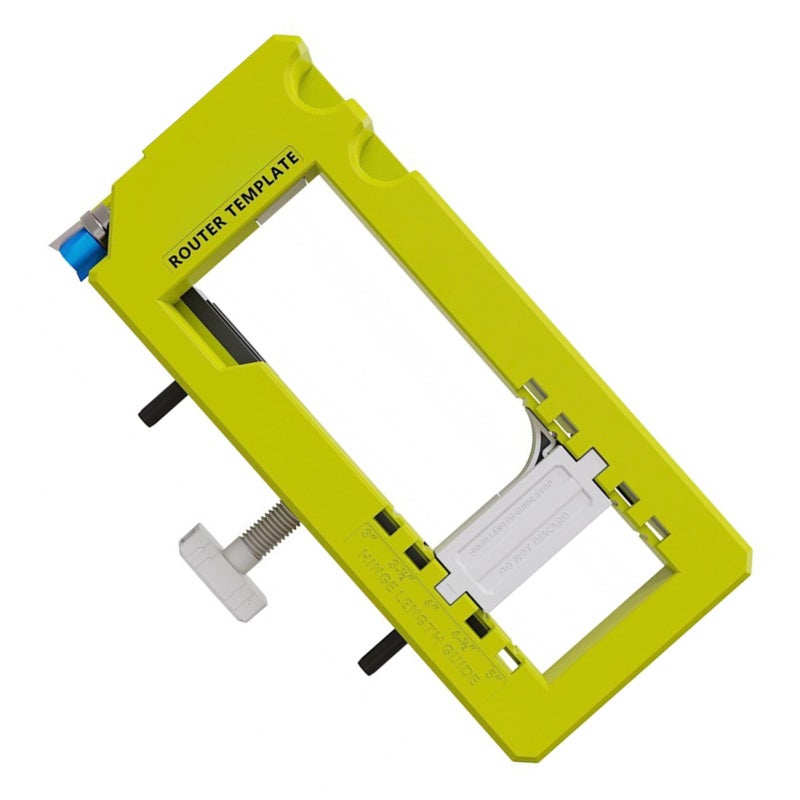 Sebupar Hinge Locator Kit for 3-5 Inch Door Hinges Adjustable Length - Router Template with Depth Gauge for Round Square Corners - Includes 2 Self Centering Drill Bits for Door Installation - Image 2