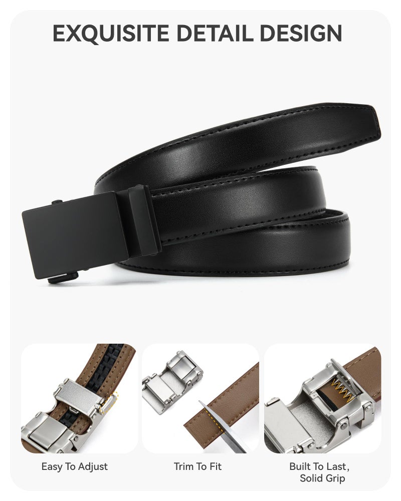 CHAOREN Leather Boys Belt, Dress Kids Belt with Ratchet Buckle Width 1", Adjustable for Formal Wear and School Uniforms - Image 5
