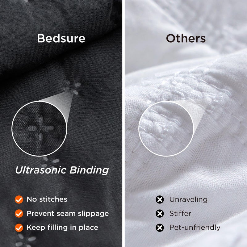 Bedsure Quilts Queen Size - Ultra Soft Queen Quilt Bedding for Modern Bedroom Decor, Lightweight All-Season Comforter, Black Bedspread Coverlet 90x96 Inch - Image 5