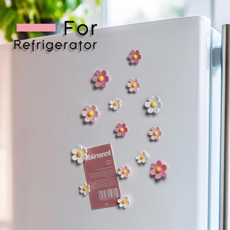 KEYDUACU 18 pcs - Cute Flower Magnet, Girl Pink Magnet for Fridge and Locker, Whiteboard, and Decorationï¼ˆ18 pcs - Flower-Pink - Image 2