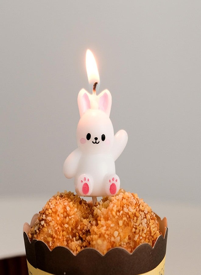 Aprildecember Cute Bunny Birthday Candles, Cartoon Rabbit Zoo Animal Birthday Candles, Birthday Party Baby Shower Wedding Cake Cupcake Decorations - Image 1