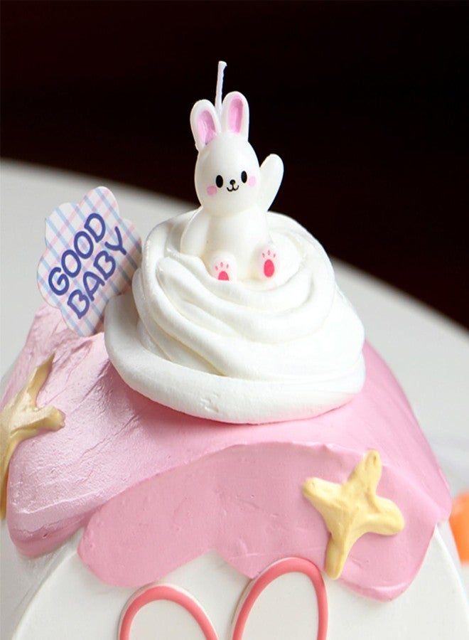 Aprildecember Cute Bunny Birthday Candles, Cartoon Rabbit Zoo Animal Birthday Candles, Birthday Party Baby Shower Wedding Cake Cupcake Decorations - Image 2