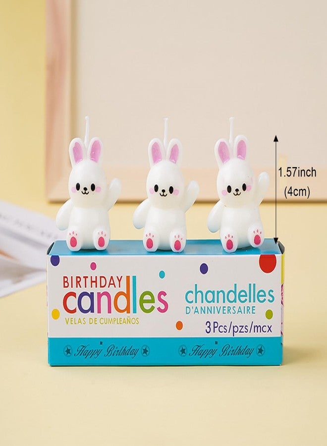 Aprildecember Cute Bunny Birthday Candles, Cartoon Rabbit Zoo Animal Birthday Candles, Birthday Party Baby Shower Wedding Cake Cupcake Decorations - Image 3