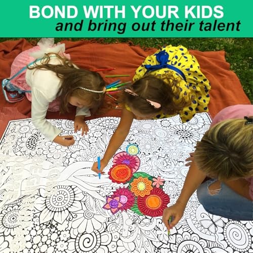 ALNETI Huge Coloring Posters for Adults and Kids - Large Wall Coloring Poster for Adults at Work Office Motivational - Giant Tree of Life for Classroom - Extra Large Adult Poster to Color Big Jumbo Size - Image 5