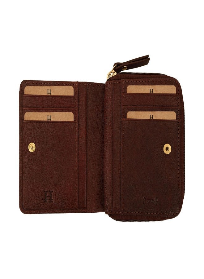 HIROSHI Genuine Leather Women Multipurpose Purse with Card Slots -Tan - Image 3