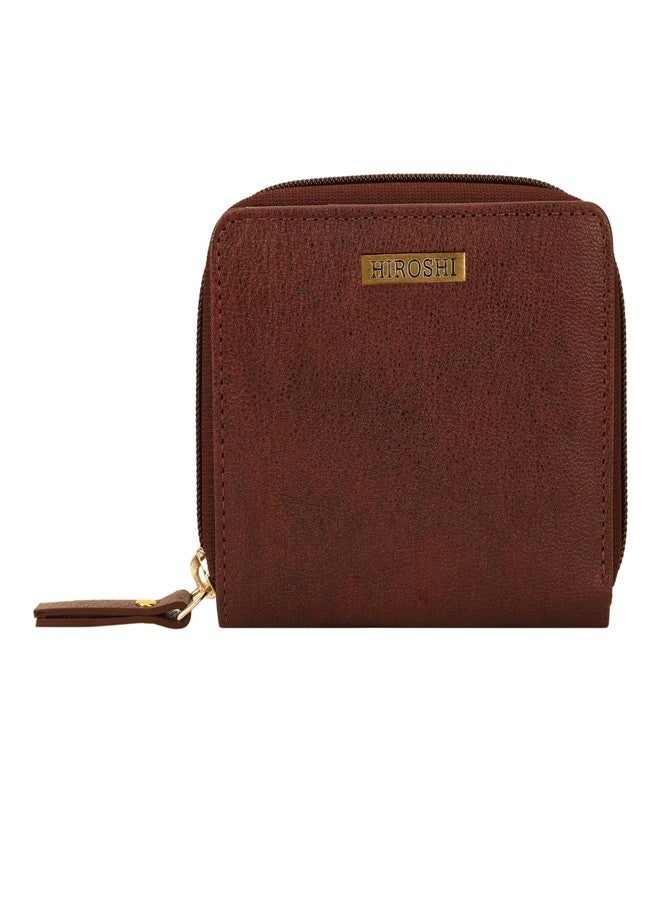 HIROSHI Genuine Leather Women Multipurpose Purse with Card Slots -Tan - Image 1