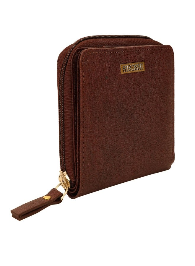HIROSHI Genuine Leather Women Multipurpose Purse with Card Slots -Tan - Image 5