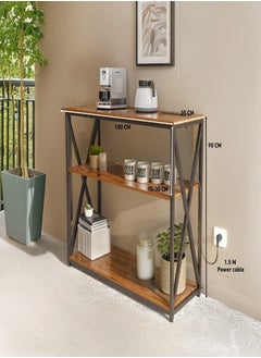 AGD 3-Tier Console Table with Charging Base with Storage Shelf and Power Outlet  - Image 2