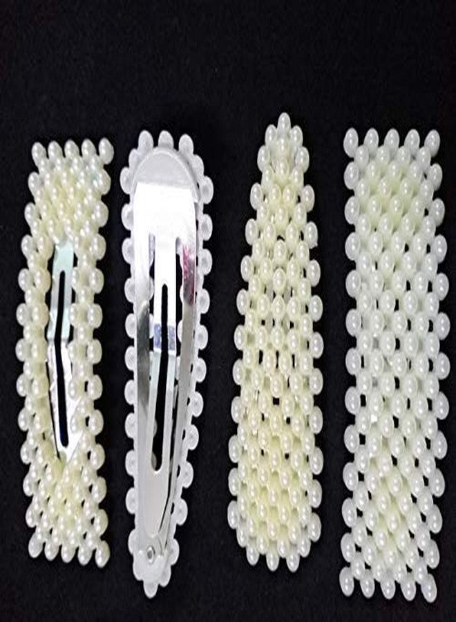 SMART VILLA TRADERS Metal Tic Tac Hair Clips for Women & Girls Easy to Use perl design clip (perl design clip, Pack of 1) - Image 2