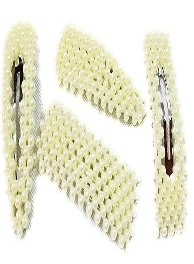 SMART VILLA TRADERS Metal Tic Tac Hair Clips for Women & Girls Easy to Use perl design clip (perl design clip, Pack of 1) - Image 1