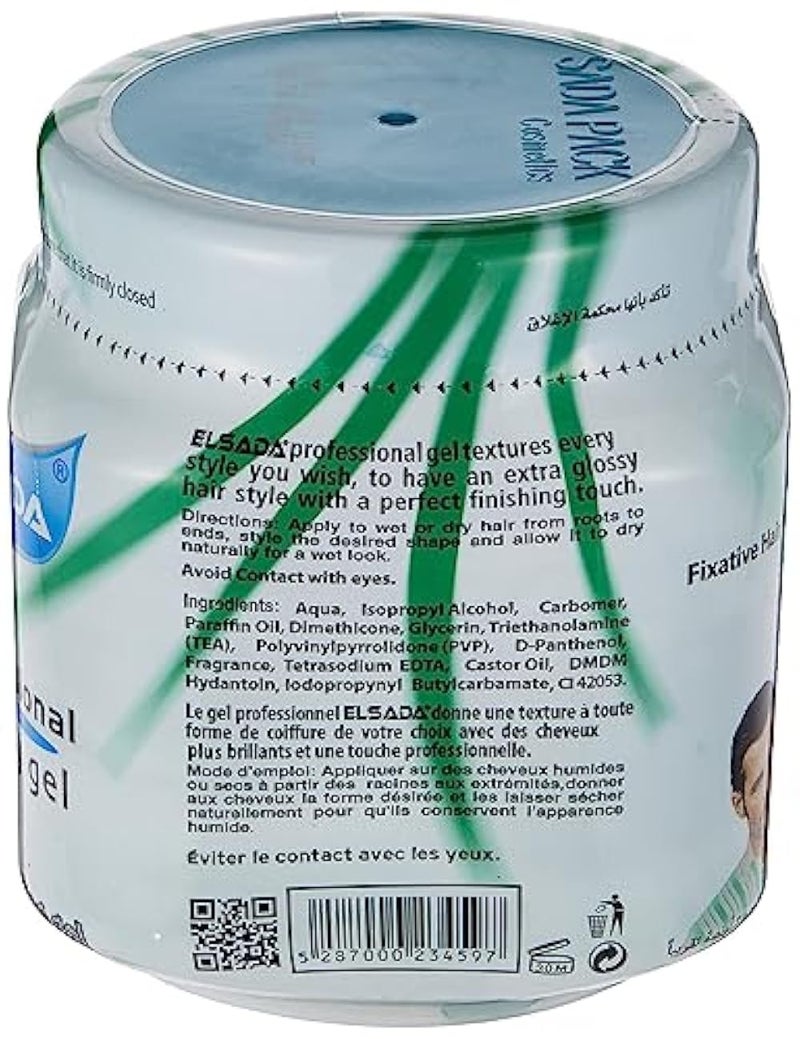 Elsada EL SADA Long Lasting Hair Styling Gel, Green, 1 liter - Image 2
