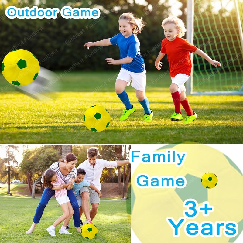 FunBlast كرة قدم للأطفال، كرة قدم ملونة بحجم 9 بوصات - لعبة رياضية من مطاط السيليكون مع قبضة إضافية، كرة شاطئية قابلة للنفخ، لعبة رياضية خارجية، كرة قابلة للنفخ للأطفال الأولاد من عمر 3 سنوات فما فوق (عبوة من 1) (صفراء) - Image 3