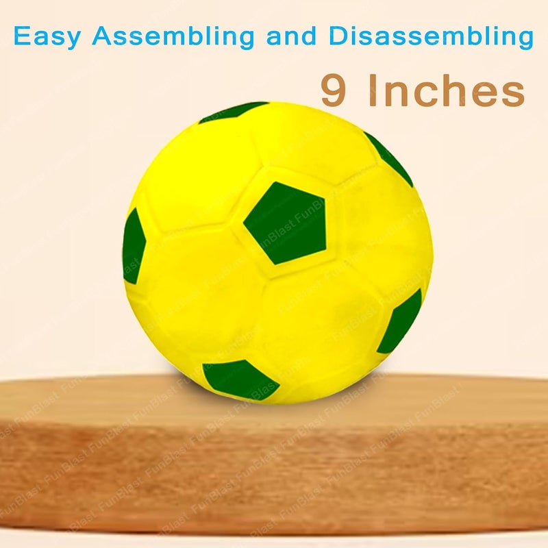 FunBlast كرة قدم للأطفال، كرة قدم ملونة بحجم 9 بوصات - لعبة رياضية من مطاط السيليكون مع قبضة إضافية، كرة شاطئية قابلة للنفخ، لعبة رياضية خارجية، كرة قابلة للنفخ للأطفال الأولاد من عمر 3 سنوات فما فوق (عبوة من 1) (صفراء) - Image 2