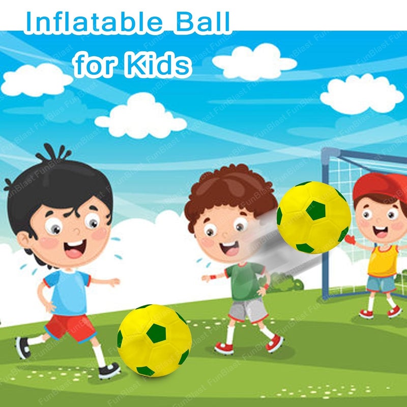 FunBlast كرة قدم للأطفال، كرة قدم ملونة بحجم 9 بوصات - لعبة رياضية من مطاط السيليكون مع قبضة إضافية، كرة شاطئية قابلة للنفخ، لعبة رياضية خارجية، كرة قابلة للنفخ للأطفال الأولاد من عمر 3 سنوات فما فوق (عبوة من 1) (صفراء) - Image 5