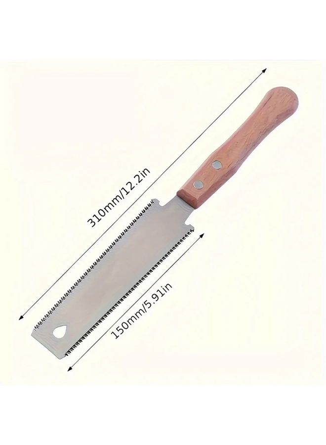 SK 5 High Carbon Steel Double Edged Saw Ergonomic Birch Wood Handle Lightweight Garden Pruning Tool For Woodworking Garden Maintenance Landscaping Durable Hand Saw Compact Design Robust Construction DIY Project Professional Use - Image 3