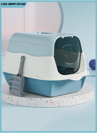 Detachable Cat Litter Box, Large Enclosed High Sided Litter Box with Removable Lid Anti-Splashing Cat Supplies with Plastic Scoop & Deodorizing Bag Easy Clean No Smell Kitty (Blue) - pzsku/ZF0463C8543AAE4D93B80Z/45/_/1733898309/1f84ece4-5cc5-4b29-bf26-277cc464f5db