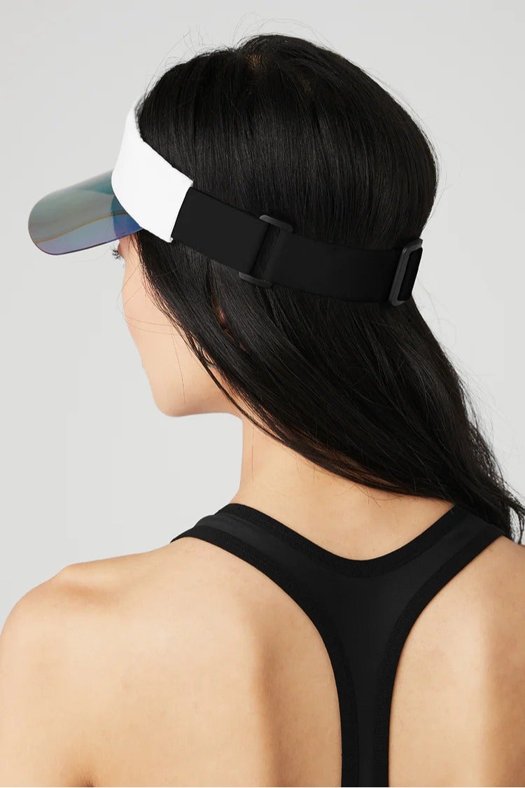 alo Women's Embroidered Sun Sports Visor Caps Empty Top Adjustable Ball Caps - Image 4