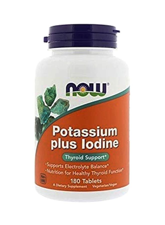 Now Foods Potassium Plus Iodine - 180 Tablets - Image 1
