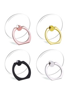 Generic Cell Phone Ring Holder Stand Transparent Finger Grip Loop 360 Degree Rotation Stand (Black Sliver Gold Rose Gold (Round))  - Image 1