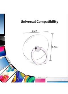 Generic Cell Phone Ring Holder Stand Transparent Finger Grip Loop 360 Degree Rotation Stand (Black Sliver Gold Rose Gold (Round))  - Image 3