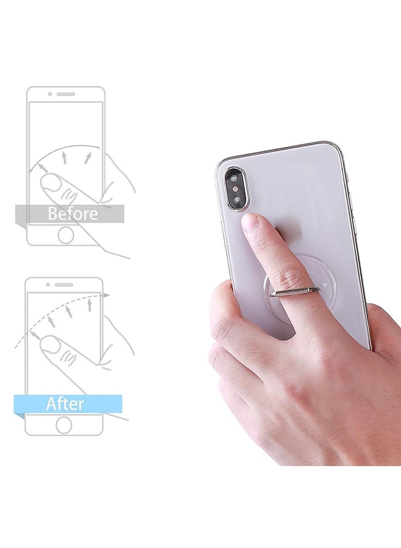 Cell Phone Ring Holder Stand Transparent Finger Grip Loop 360 Degree Rotation Stand (Black Sliver Gold Rose Gold (Round))  - Image 4