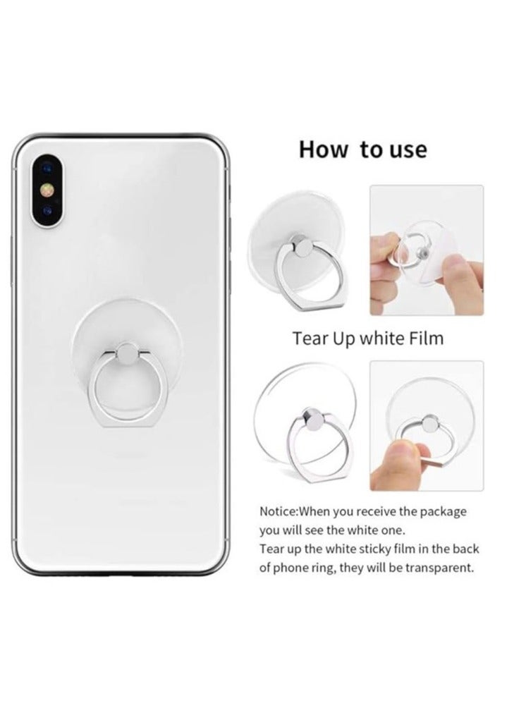 Cell Phone Ring Holder Stand Transparent Finger Grip Loop 360 Degree Rotation Stand (Black Sliver Gold Rose Gold (Round))  - Image 5