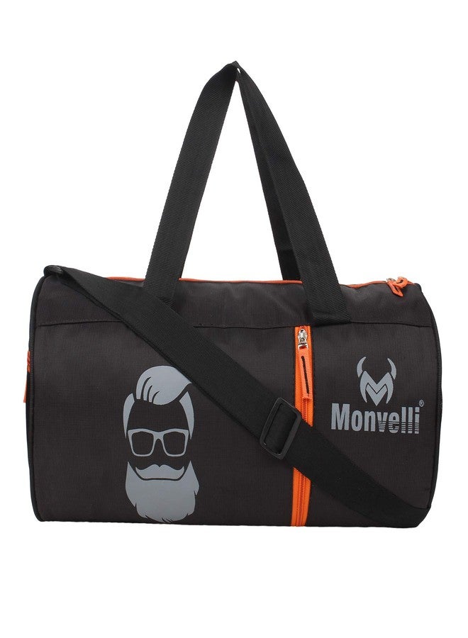 Monvelli Polyester Shoulder Gym Sports Bag for Men and Women (Black) - Image 1