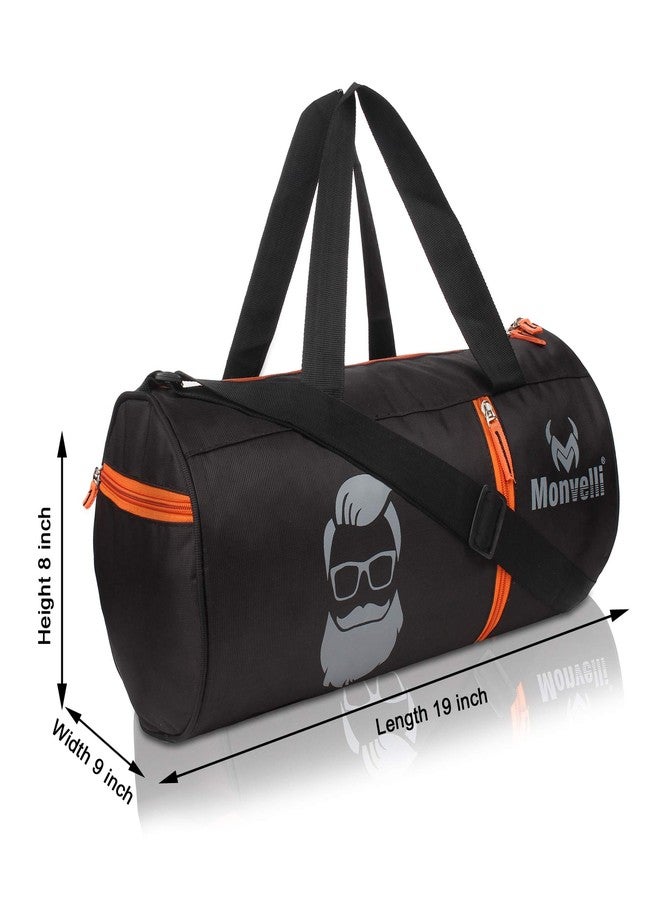 Monvelli Polyester Shoulder Gym Sports Bag for Men and Women (Black) - Image 3