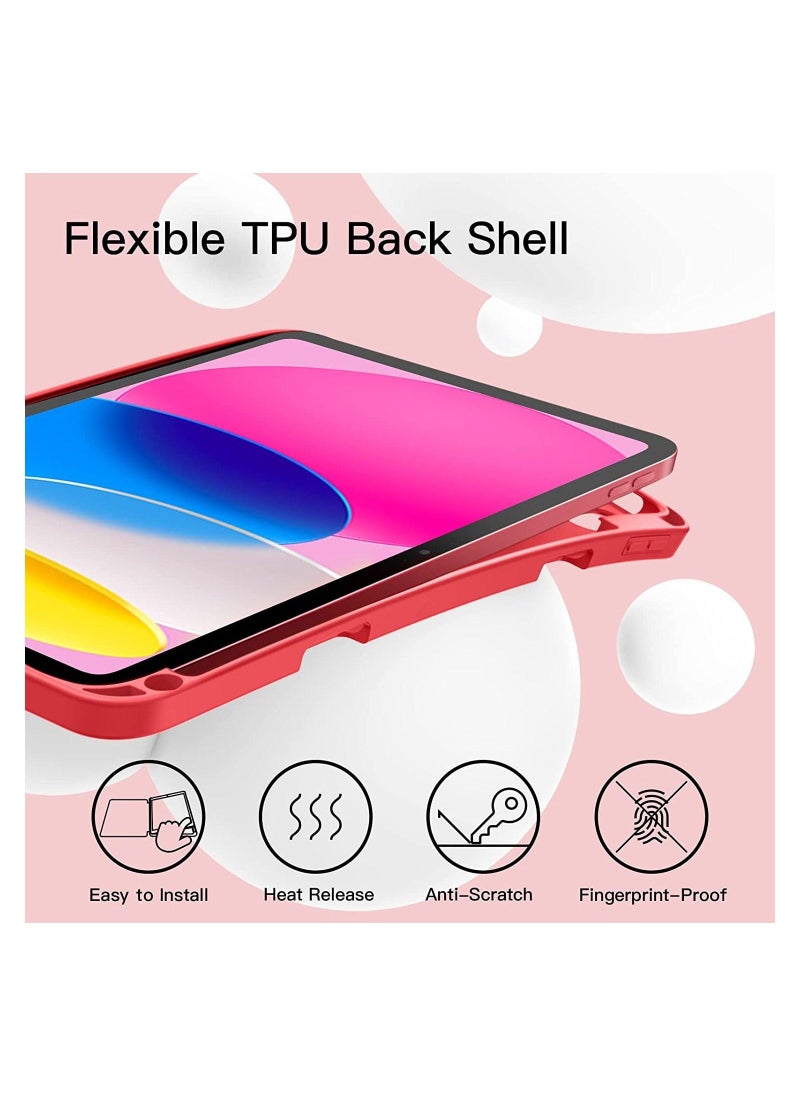 iPad Case (10.9 Inch, 2022 Model, 10th Generation) with Stylus Holder, Slim Tablet Cover with Soft TPU Back with Auto Sleep/Wake (Watermelon) - Image 3