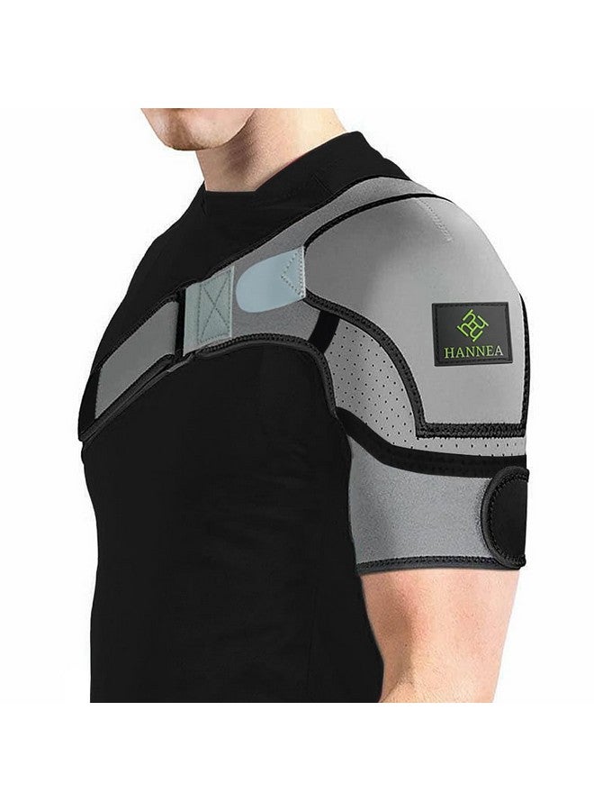 Hannea Shoulder Brace For Women And Men, Shoulder Compression Sleeve For Torn Rotator Cuff, Ac Joint Pain Relief, Dislocated Sholder, Adjustable Fits Left And Right Arm,Nylon - Image 1