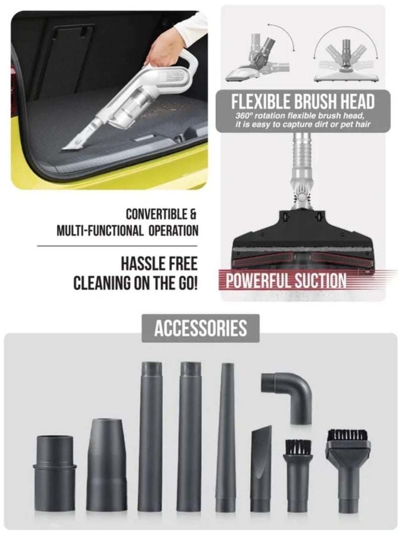 13 in 1 Cordless Rechargeable Vacuum Cleaner - 150W High Power, Lightweight Multi-Functional Stick Vacuum for Home and Car Cleaning - Image 3