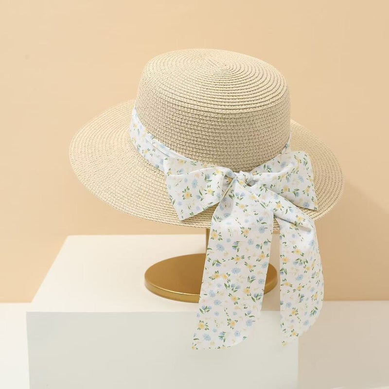 Sunhat French Bow Braid Summer Beach UV Protection Vacation Hat - Image 1
