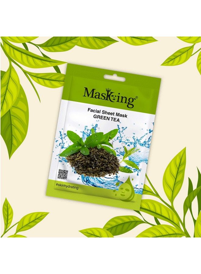 MASKING Beauty Facial Sheet Mask Avocado Potato Green Tea Honey & Rice For Skin Nourishing Lightening Hydrating Glowing & Soothing For Women & Men 100Ml (Combo Of 5) - Image 5