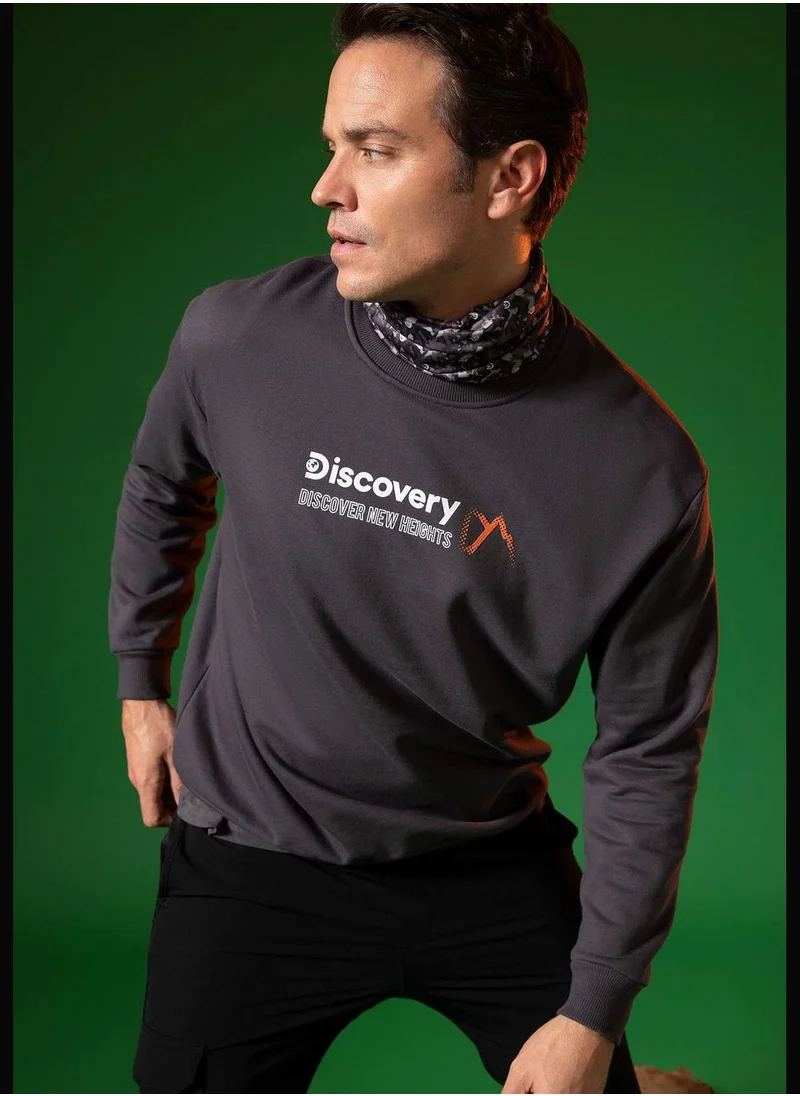 DeFacto Man Discovery Licenced Oversize Fit Crew Neck Long Sleeve Knitted Sweatshirt