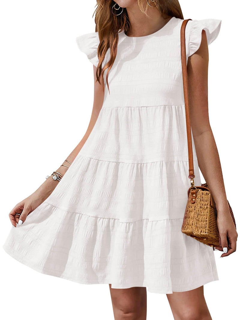 Yousify White Dress Women Summer Dresses for Women 2026 Casual Loose Babydoll Dress Short Womens Dresses - Image 1
