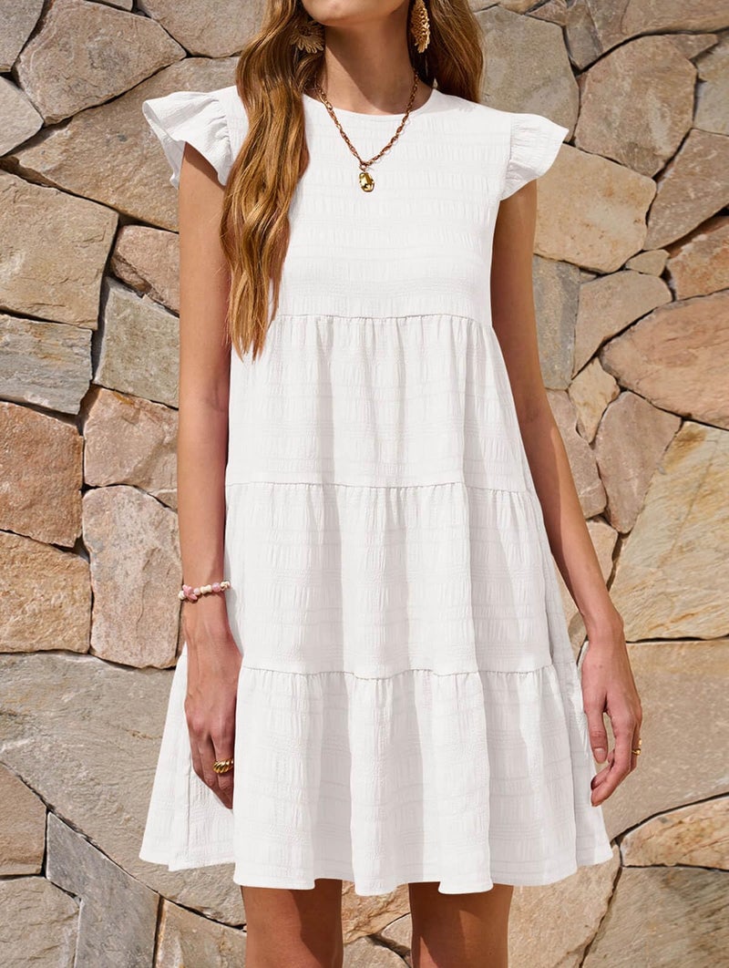 Yousify White Dress Women Summer Dresses for Women 2026 Casual Loose Babydoll Dress Short Womens Dresses - Image 2