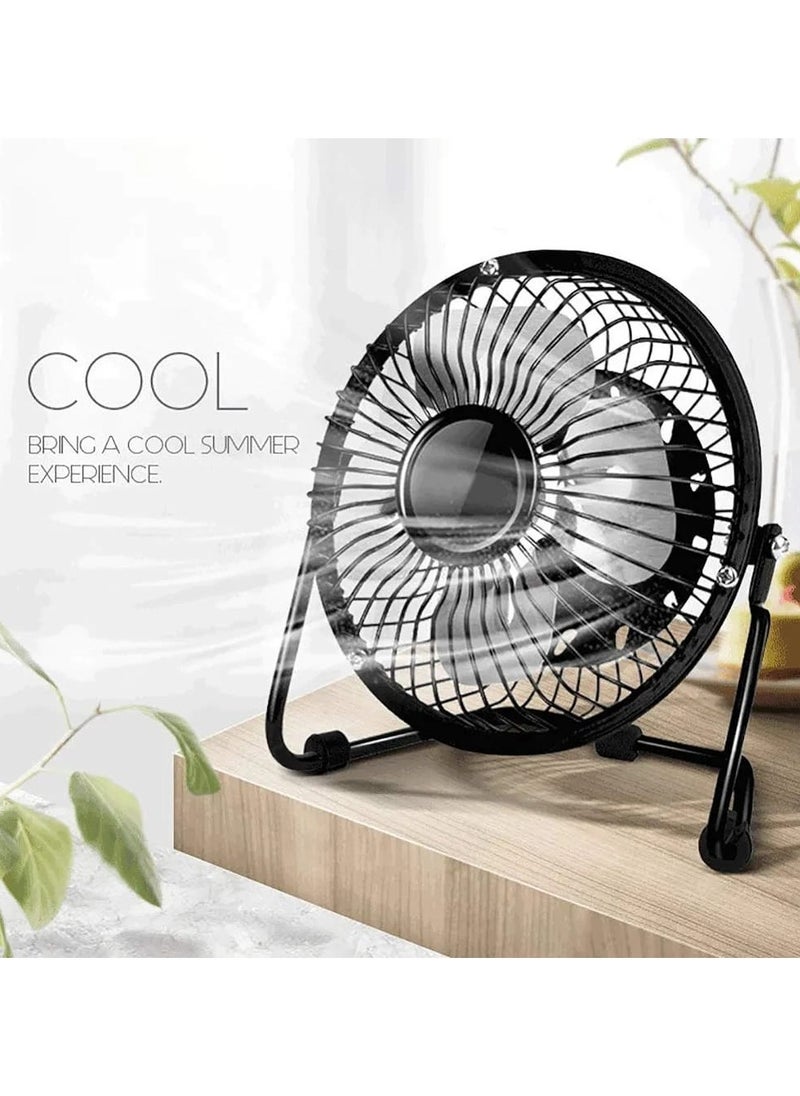 Generic USB Mini Fan, Desktop Cooler Fan Quiet Metal for Office and Home Use, Cooling USB Fan Flexible Hands Free Personal Timing Fan Black  - Image 1